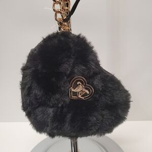 Juicy Couture Liquorice Get Cozy Heart Zip-Around Wallet on Chain Wristlet